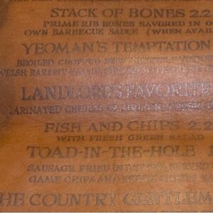 Unique Decor MAN CAVE Vintage Style Brown Leather Pub Menu-Large 15” by 10”